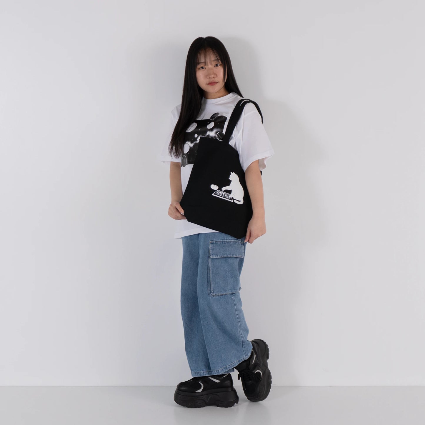 トートバッグ 碁を打つ猫（黒猫 / 白猫）レギュラーサイズ