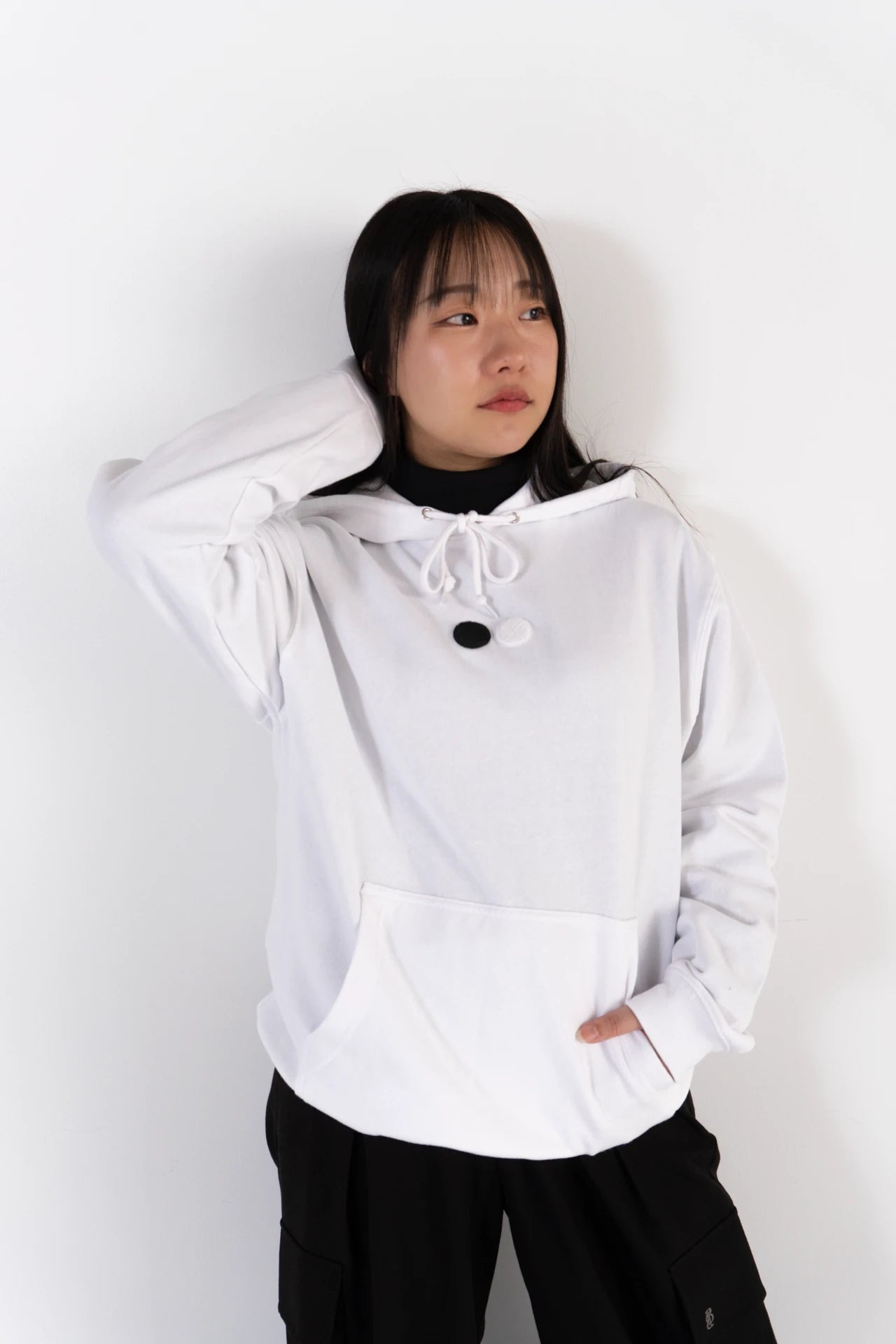 [Limited Model for March and April] 3D Go Stone Embroidered Hoodie - Tsuke [Made to Order]