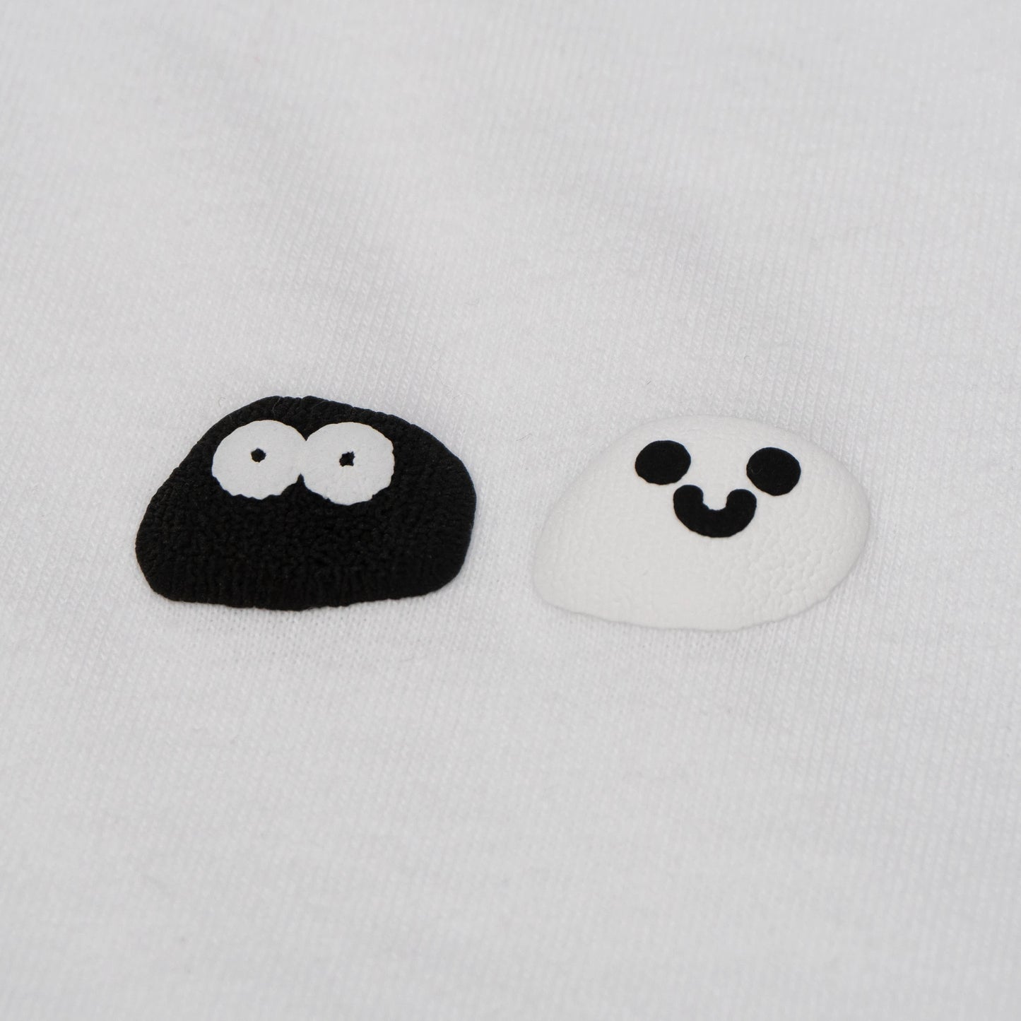 【受注生産】左胸ワンポイントもこもこ碁石Tシャツ（サークル/スクエア/フリーハンドキャラクター）